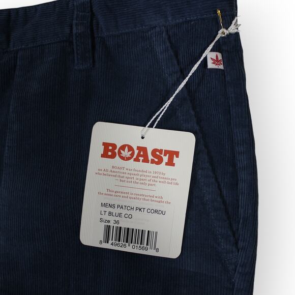 BOAST USA Mens 36 Patch Pocket Corduroy Short Blue NWT 7.5" Inseam - Picture 4 of 10